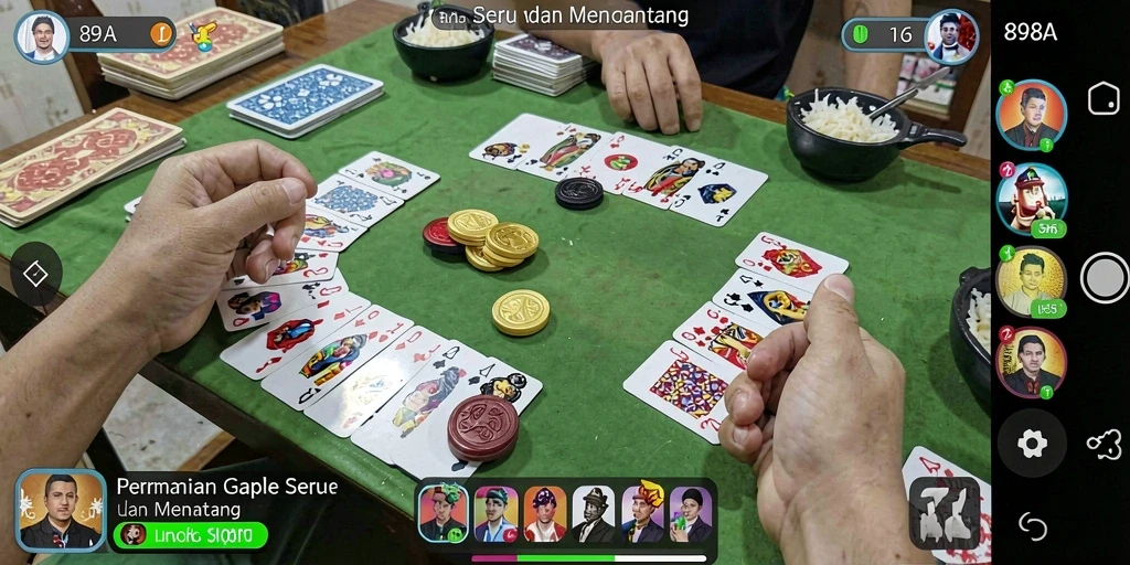 Tampilan gameplay Gaple yang seru dan interaktif di 898A.