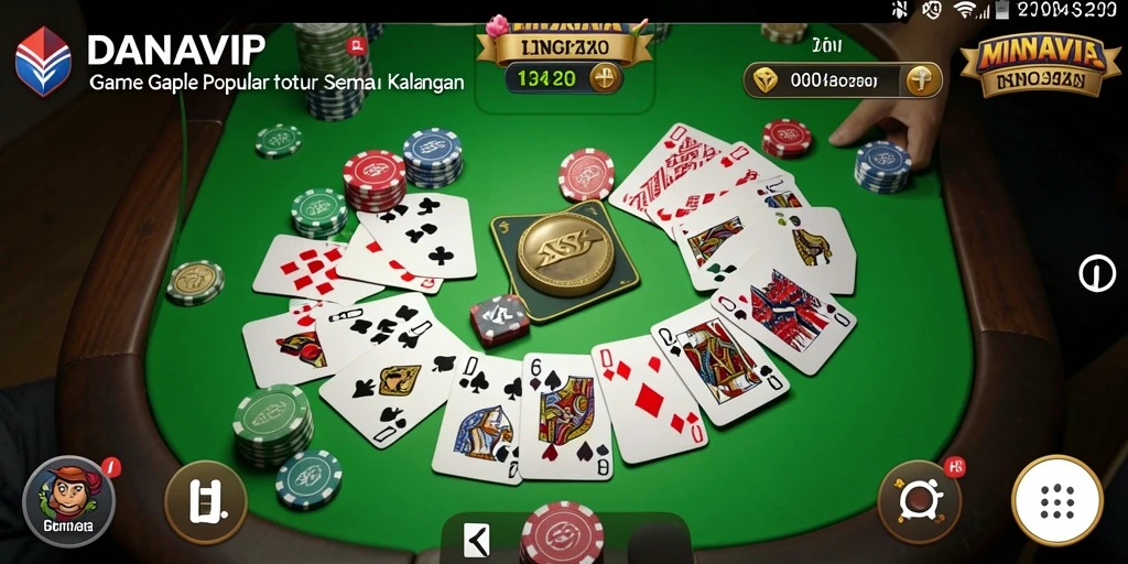 Tampilan gameplay Gaple yang seru di DANAVIP.