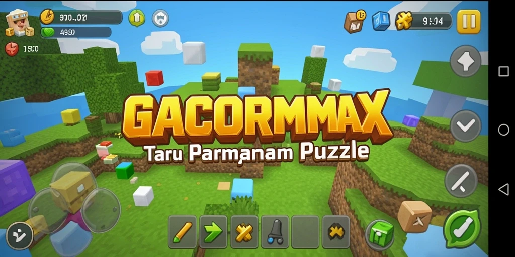 Screenshot gameplay GACORMAX, menunjukkan berbagai tantangan puzzle yang menarik.