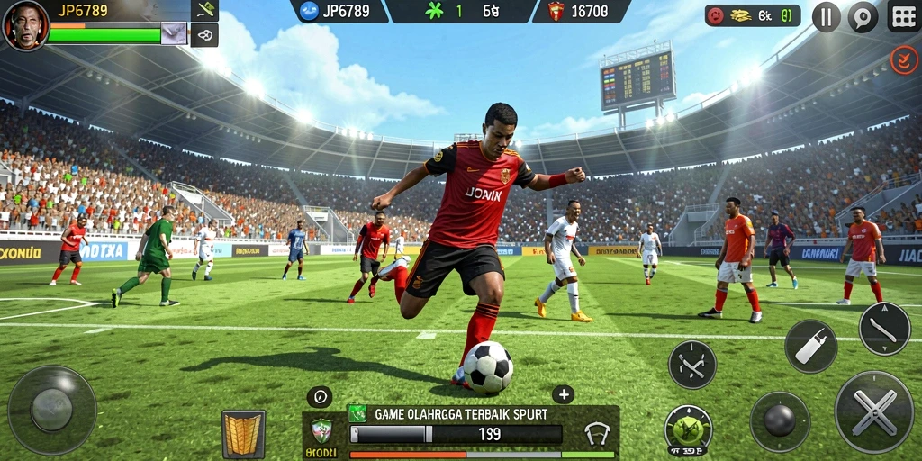 Screenshot gameplay <strong>JP6789</strong> menampilkan aksi olahraga yang mendebarkan dan realistis.