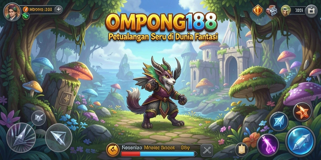 Tampilan colorfull dari gameplay OMPONG188 yang penuh petualangan.