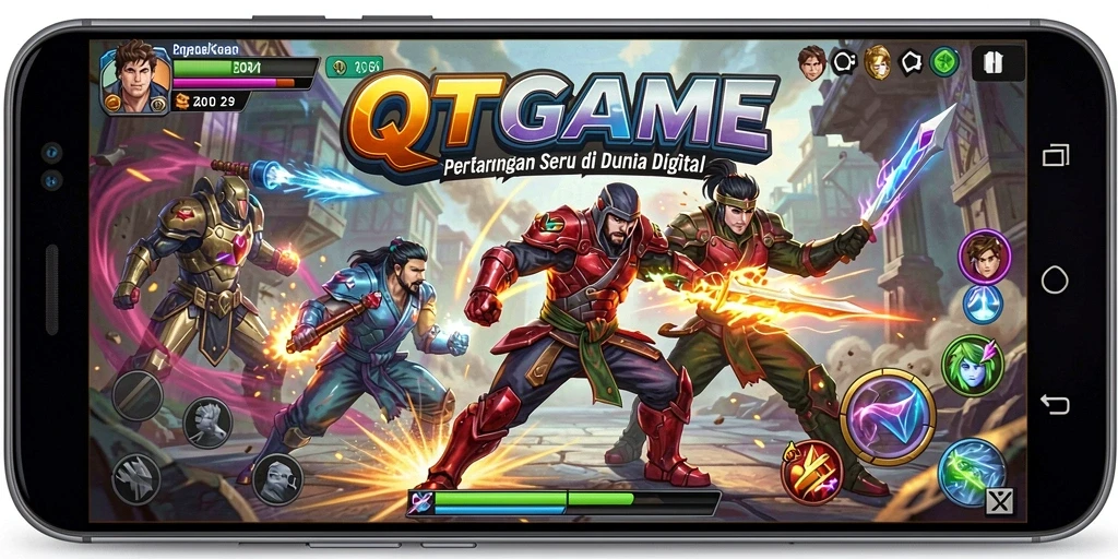 Tampilan menegangkan dari pertarungan epik di QTGAME