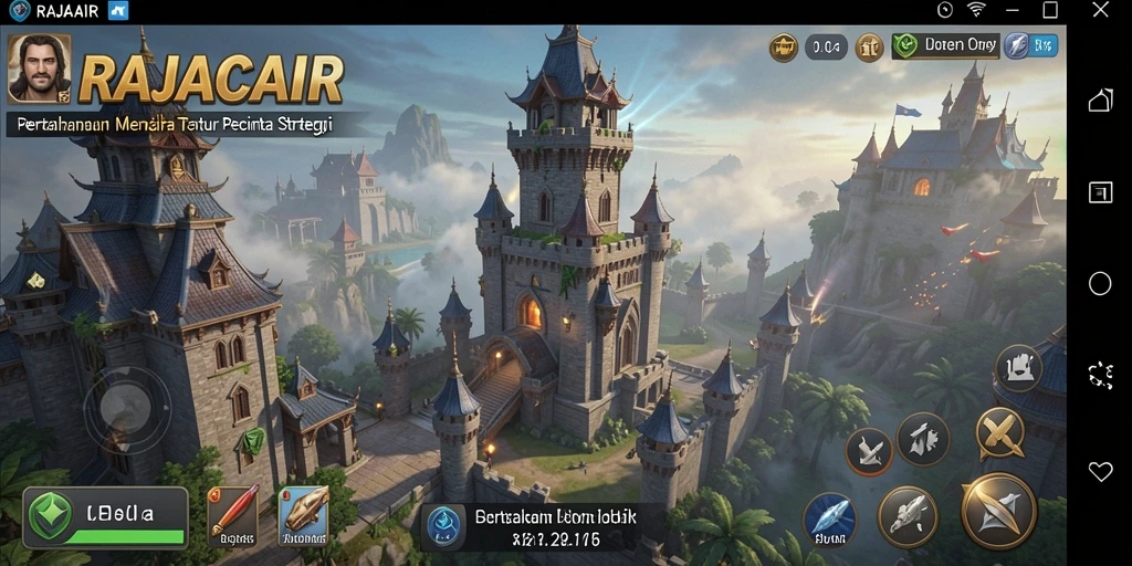 Tampilan seru gameplay RAJACAIR dengan strategi Tower Defense.