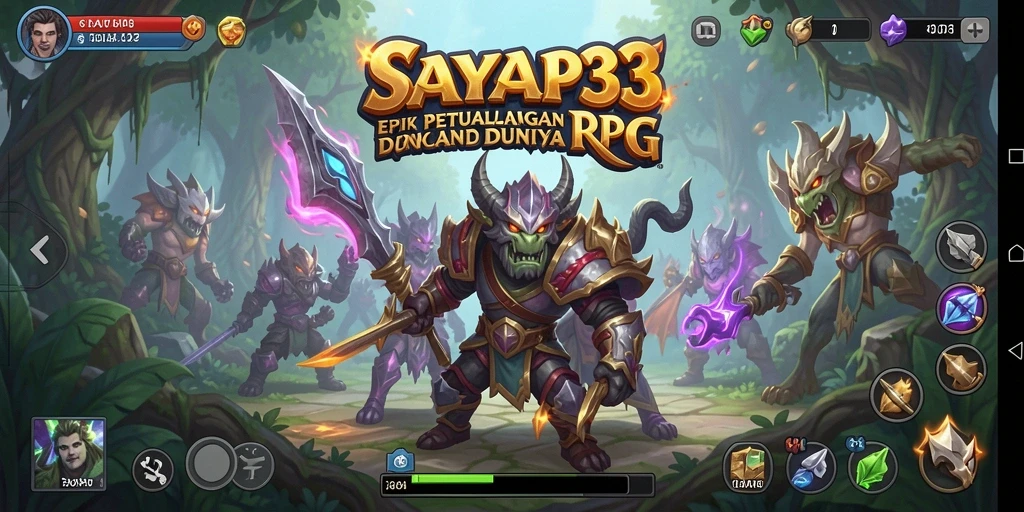 Gameplay seru SAYAP33 dengan karakter dan monster yang menantang.