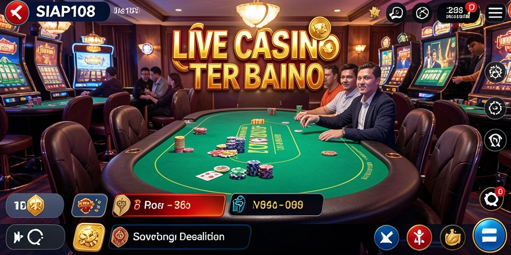 Screenshot gameplay Live Casino SIAP108 menunjukkan keseruan permainan yang mendebarkan.