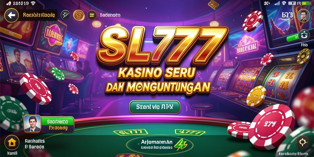 Screenshot utama SL777 menampilkan tampilan seru gameplay Kasino.