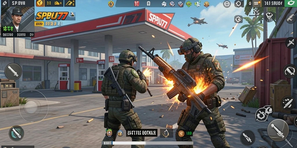 Gameplay seru di SPBU77 dengan pertarungan Battle Royale.
