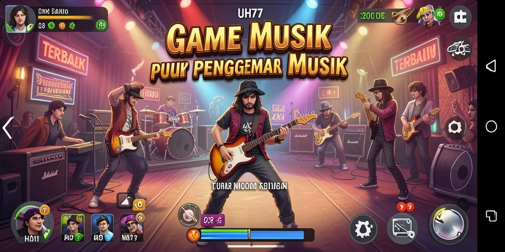 Tampilan gameplay UH77 yang menampilkan momen seru saat bermain musik.